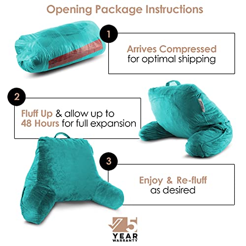 Nestl Reading Pillow for Kids & Teens with Shredded Memory Foam, Backrest Pillows for Reading, Watching, and Gaming, Use on The Couch, Bed, or Floor, Adjustable Support with Washable Cover Teal - Image 2