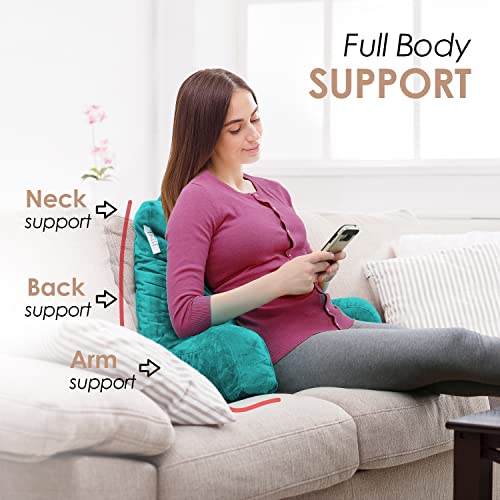 Nestl Reading Pillow for Kids & Teens with Shredded Memory Foam, Backrest Pillows for Reading, Watching, and Gaming, Use on The Couch, Bed, or Floor, Adjustable Support with Washable Cover Teal - Image 3