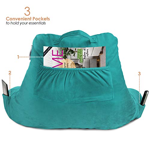 Nestl Reading Pillow for Kids & Teens with Shredded Memory Foam, Backrest Pillows for Reading, Watching, and Gaming, Use on The Couch, Bed, or Floor, Adjustable Support with Washable Cover Teal - Image 5