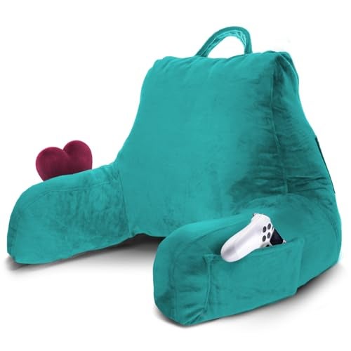 Nestl Reading Pillow for Kids & Teens with Shredded Memory Foam, Backrest Pillows for Reading, Watching, and Gaming, Use on The Couch, Bed, or Floor, Adjustable Support with Washable Cover Teal - Image 1