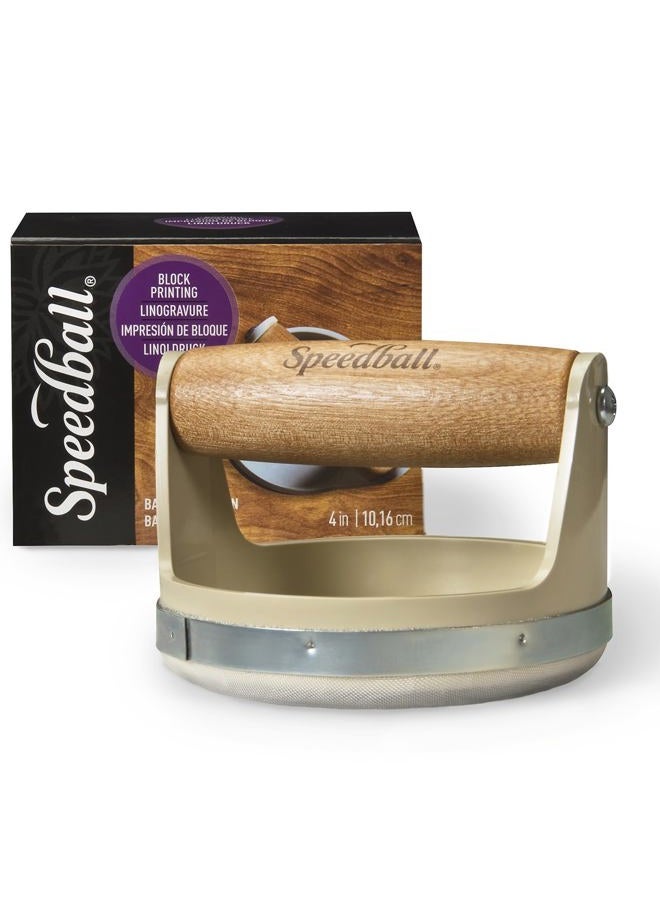 Speedball Block Printing Baren - Comfortable Wooden Handle, Made in the USA - 4 Inches - Image 1