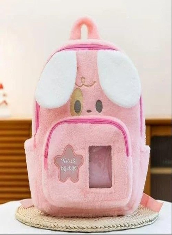 COZIESS 1Pc, Soft Kawaii Puppy Plush School Backpack - Mini Travel Bag for Toddlers & Kids, Cute Cartoon Puppy Design, Lightweight Everyday Use Bag, Plush Toy Backpack for Preschool, Kindergarten - Image 5