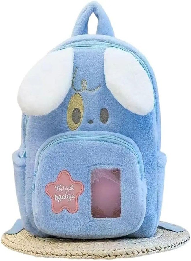 COZIESS 1Pc, Soft Kawaii Puppy Plush School Backpack - Mini Travel Bag for Toddlers & Kids, Cute Cartoon Puppy Design, Lightweight Everyday Use Bag, Plush Toy Backpack for Preschool, Kindergarten - Image 1