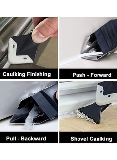 KASTWAVE Caulking Tool Kit, 3 in 1 Silicone Caulk Remover Glass Glue Angle Scraper for Kitchen Bathroom Window Sink Joint with 5 Replaceable Silicone Pads  - Image 3