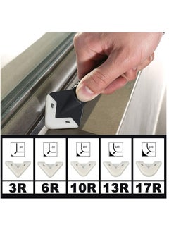 KASTWAVE Caulking Tool Kit, 3 in 1 Silicone Caulk Remover Glass Glue Angle Scraper for Kitchen Bathroom Window Sink Joint with 5 Replaceable Silicone Pads  - Image 2