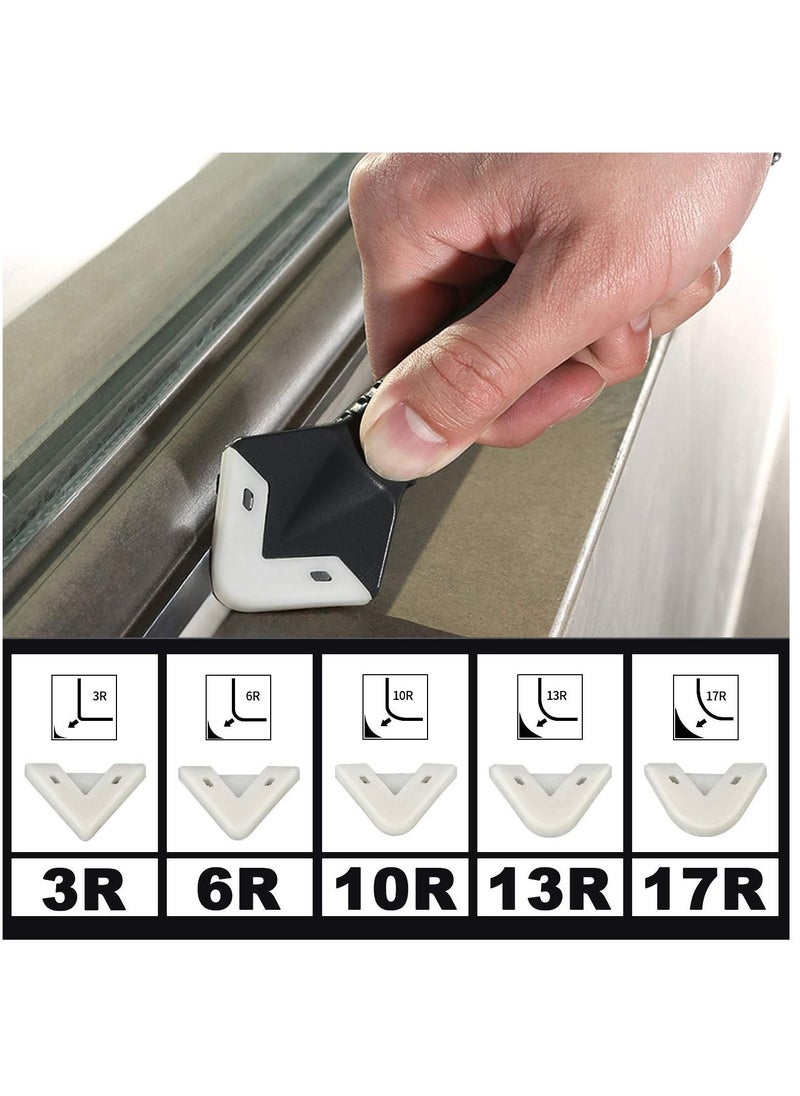 KASTWAVE Caulking Tool Kit, 3 in 1 Silicone Caulk Remover Glass Glue Angle Scraper for Kitchen Bathroom Window Sink Joint with 5 Replaceable Silicone Pads  - Image 2
