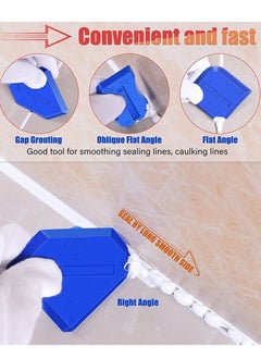KASTWAVE Caulking Tool Kit, 3 in 1 Silicone Caulk Remover Glass Glue Angle Scraper for Kitchen Bathroom Window Sink Joint with 5 Replaceable Silicone Pads  - Image 4