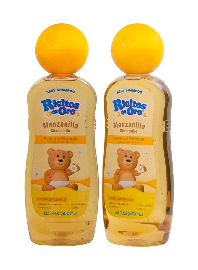 Ricitos de Oro شامبو أطفال للتنظيف والتفتيح شامبو أطفال مع البابونج خالي من البارابين مضاد للحساسية عبوتين سعة 13.5 أونصة سائلة لكل منهما - Image 1