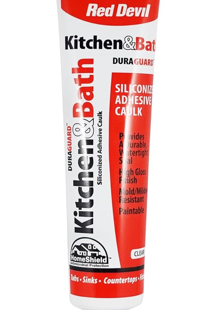 Red Devil 0445 Duraguard Kitchen & Bath Siliconized Acrylic Caulk, 5.5 oz - Clear - Image 1