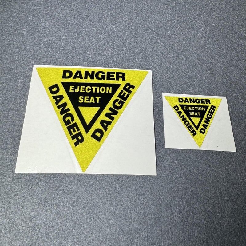 DXYMOO Car Stickers Danger Ejection Seat Warning Decal Auto Window Triangle Tape Motorbike Laptop Tank Case Scratches Cover Applique 2PCS - Image 3