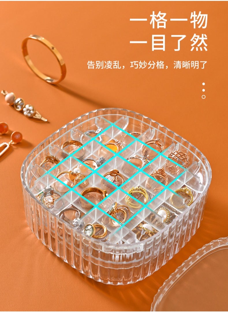 Generic - Jewelry Organizer Tray for Women Clear Acrylic 3 Layers Jewelry Box for Earrings, Rings, Bracelets and Other Jewelry Accessories - Green - Image 1