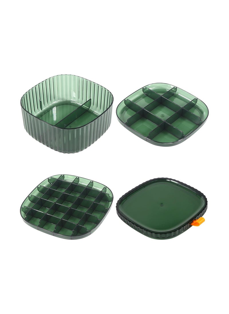 Generic - Jewelry Organizer Tray for Women Clear Acrylic 3 Layers Jewelry Box for Earrings, Rings, Bracelets and Other Jewelry Accessories - Green - Image 1