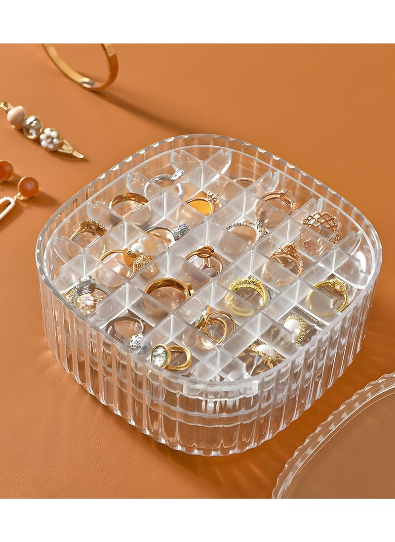 Generic - Jewelry Organizer Tray for Women Clear Acrylic 3 Layers Jewelry Box for Earrings, Rings, Bracelets and Other Jewelry Accessories - Green - Image 1
