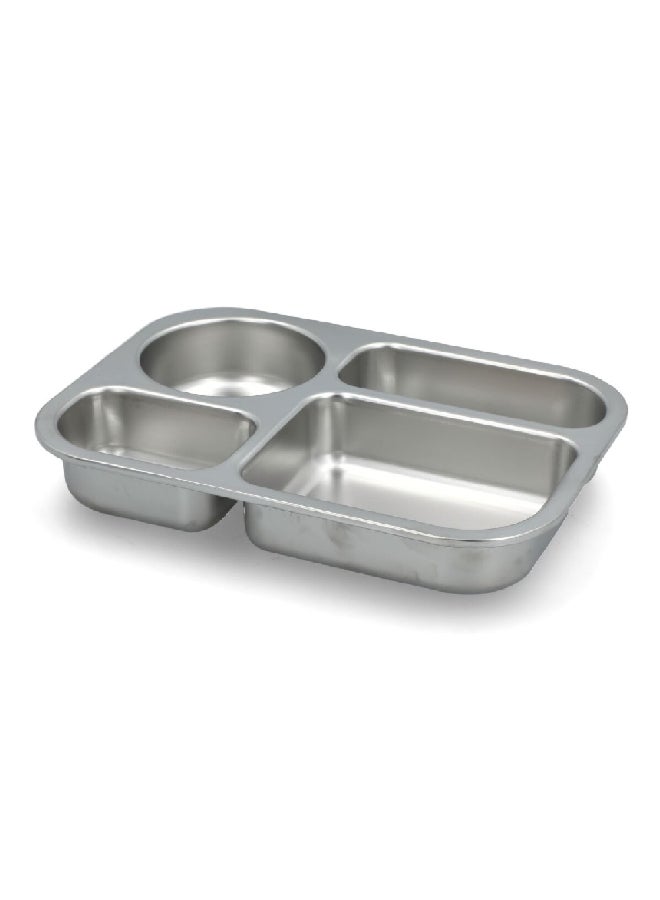 Smash 4-Compartment Leak Proof Microwave Safe Stainless Steel Bento Box Aqua and Silver 850 ml 11243 - Image 5