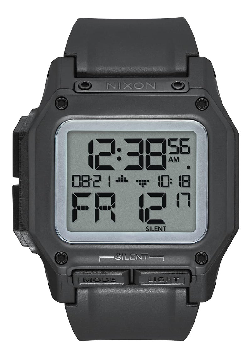 NIXON Regulus A1180 - Black/Positive - 100m Water Resistant Men's Digital Sport Watch (46mm Watch Face, 29mm-24mm Pu/Rubber/Silicone Band) - Image 1