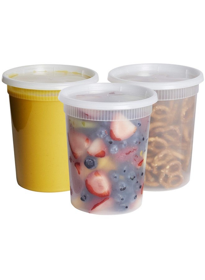 GUSTO [32 oz. - 24 Count Plastic Deli Containers with Lids - Disposable Food Storage Containers With Airtight Lids, Ideal for Soups, Stews, and Meal Prep (Formerly Comfy Package) - Image 1