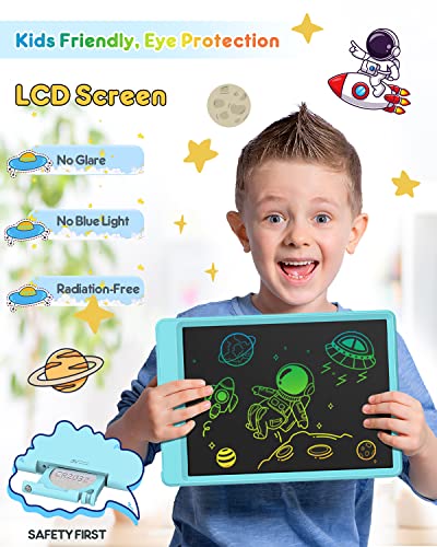 FLUESTON LCD Writing Tablet for Kids 10 Inch Doodle Board Colorful Drawing Pad for Toddler Educational Travel Toy Gifts for 38 Year Old Girls Boys Erase Lock Writing Board - Image 5