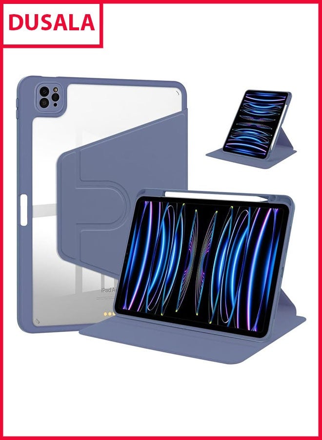 DUSALA Rotating Case for iPad Pro 12.9-Inch (2018), with Pencil Holder,360 Degree Rotation Protective Stand Slim Cover Clear Back, Auto Wake/Sleep (iPad Pro 12.9) - Image 1