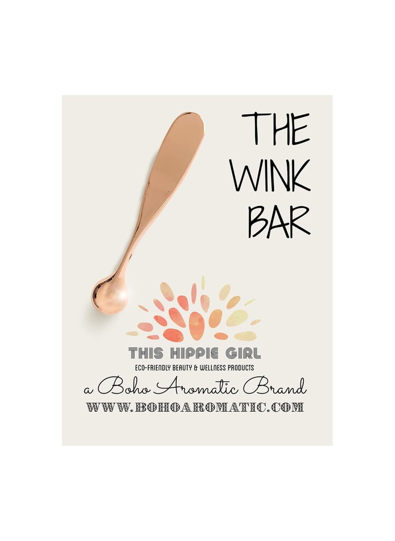 Boho Aromatic THIS HIPPIE GIRL  The Wink Bar  Rose Gold Eye Cream Applicator  Puffy Eye Cream Tool to help massage under eye cream  Premium Zinc Alloy Durable  beauty tools Mini Facial Care Tool 