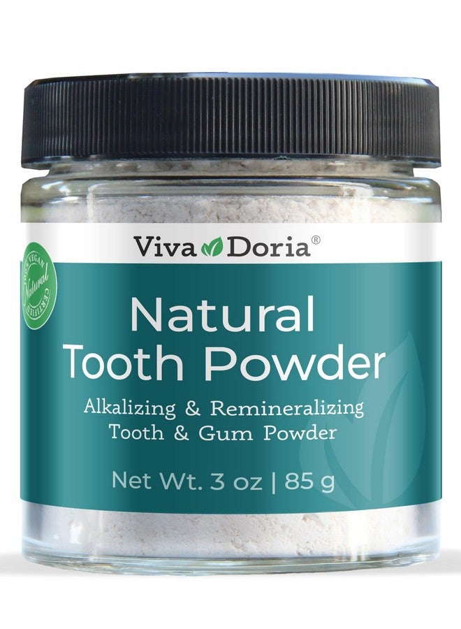 Viva Doria Natural Tooth Powder | Remineralizing Teeth Whitening Powder | Toothpaste Power | Breath Freshener | Refreshing Mint Flavor | 3 Oz Glass Jar - Image 1