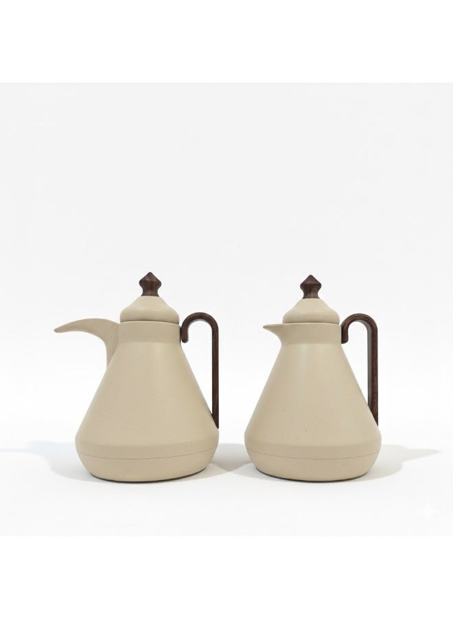 Host 🫖☕ Host Luxury Thermos Set for Tea and Coffee – 1 Liter x 2 Capacity | Modern Design in Elegant Sand Beige - Image 3