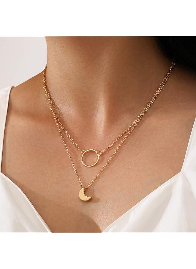 Shining Diva Fashion Stylish Multilayer Chain Pendant Necklace For Women And Girls Rrsd14586Np Gold  - Image 2
