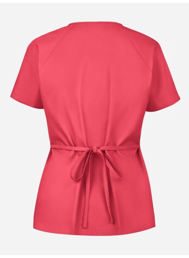 Loquat Womens Medical Scrubs Set Medical Uniform Set Rose Red - Image 4