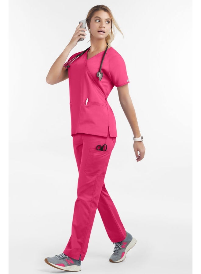 Loquat Womens Medical Scrubs Set Medical Uniform Set Rose Red - Image 1