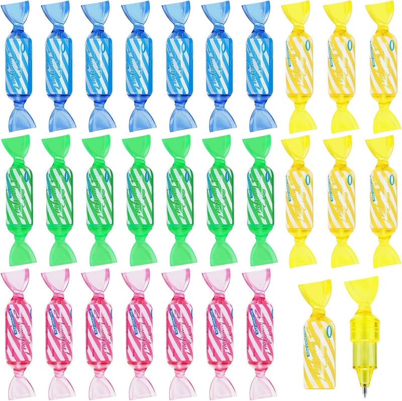 KASTWAVE Candy Gel Ink Pens 28PCS, 4 Color Kids Stationery Pens for Party Bag Fillers, Goodie Bags, School Gifts, Cute Writing Supplies - Image 1