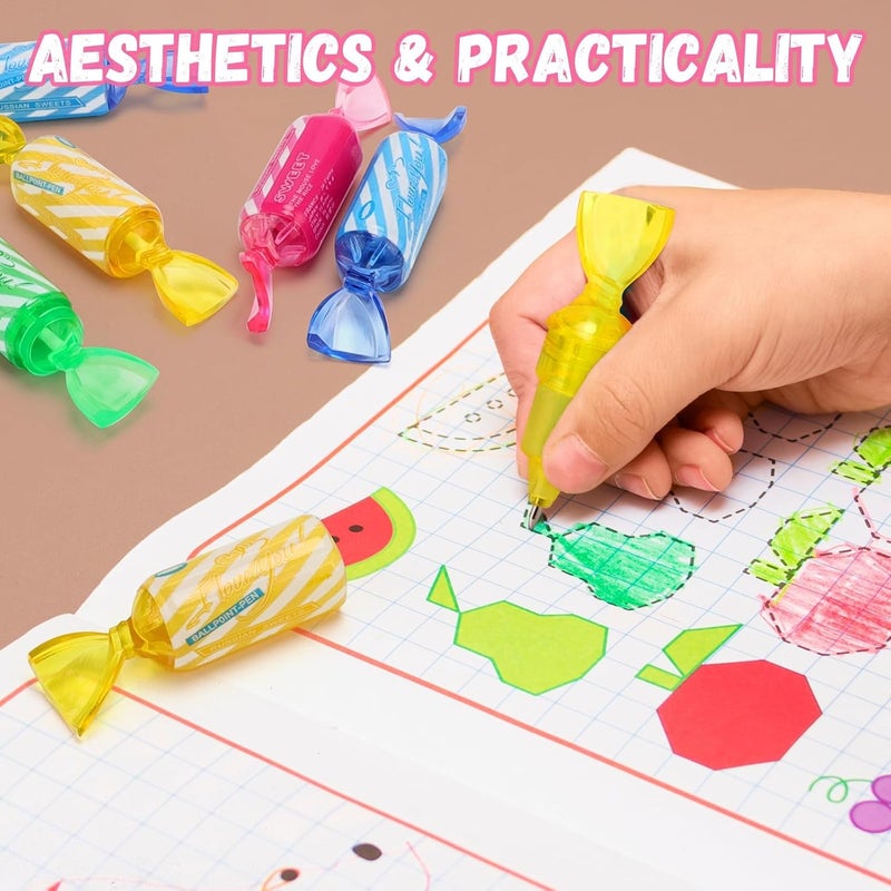 KASTWAVE Candy Gel Ink Pens 28PCS, 4 Color Kids Stationery Pens for Party Bag Fillers, Goodie Bags, School Gifts, Cute Writing Supplies - Image 5