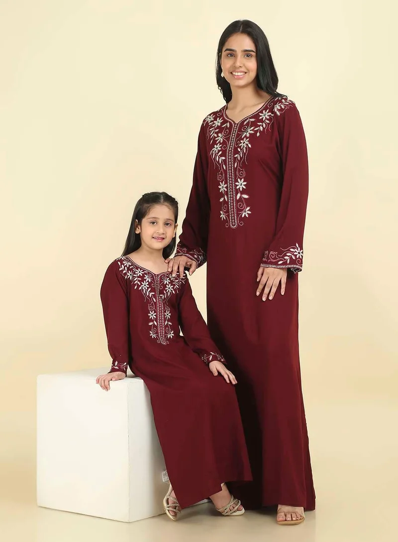 HANA & SARA Stunning Arabic Jalabiya for Special Occasions | Hand-Embroidered Dress