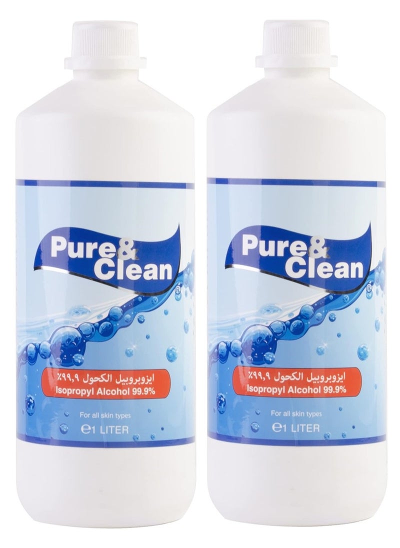 Pure & Clean - Pure & Clean Medical Isopropyl Alcohol 99% 1L (2 Pack) - Image 1