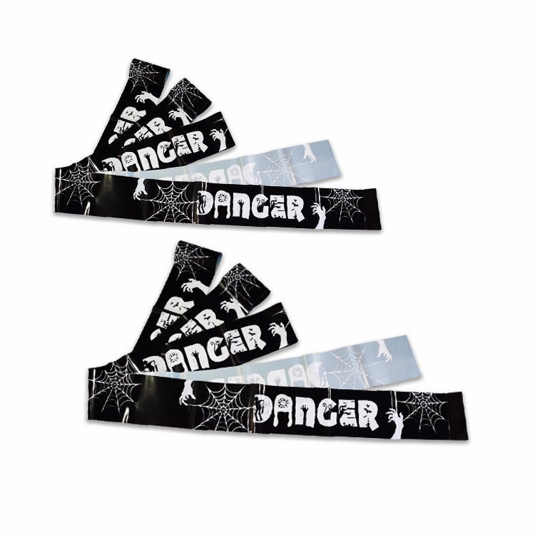 Cross Border in stock Halloween Party Decoration Warning Tape Horror Party Decoration Supplies Halloween Warning Tape black