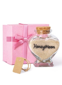 spa luxetique Honeymoon Sand Keepsake Jar，Bridal Shower Gift, Wedding Gift, Engagement Gift, Honeymoon Gift, Travel Gift for Couples, Newlywed, Fiance(Gift Box Includes) - 40ml Heart Shape Glass  - Image 2