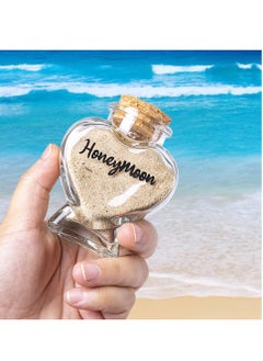 spa luxetique Honeymoon Sand Keepsake Jar，Bridal Shower Gift, Wedding Gift, Engagement Gift, Honeymoon Gift, Travel Gift for Couples, Newlywed, Fiance(Gift Box Includes) - 40ml Heart Shape Glass  - Image 4