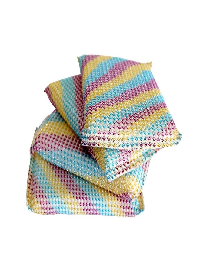 PIERCELL ENTERPRISE Piercell creatives Multi-Purpose Cleaning Sponge Wipes, Rainbow Striped Pattern,Kitchen for Dishes, reuseable scouring pots, Pans, Utensils dishwashing and Bathroom sponges (4) - Image 1
