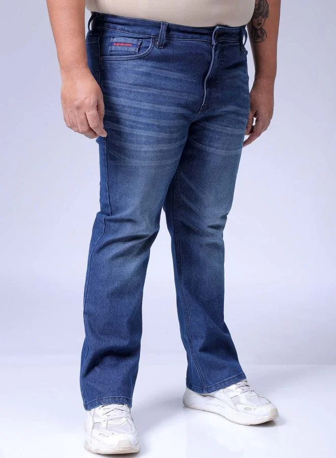HARDSODA Men Plus Size Bootcut Solid Mid-Rise Stretchable Jeans