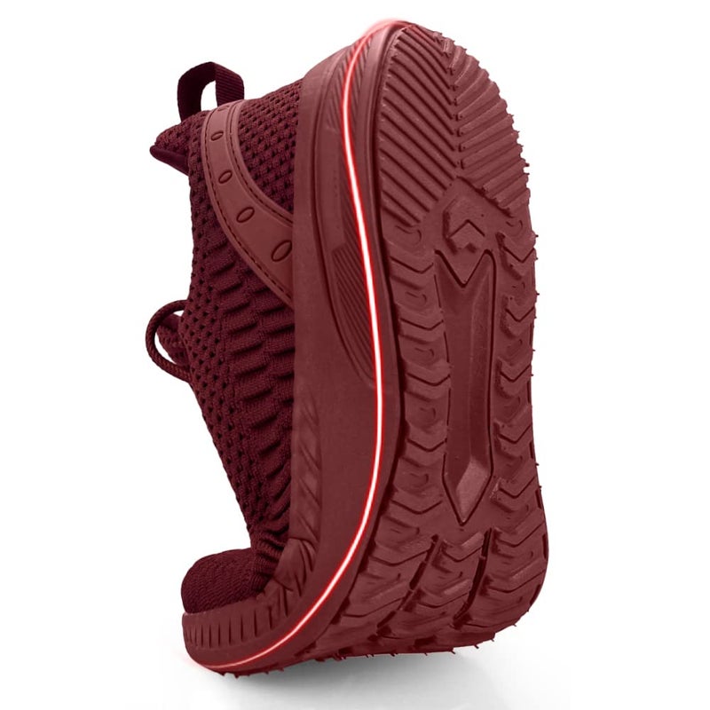 Feethit Mens Slip On Walking Shoes Blade Tennis Shoes Non Slip Running Shoes Lightweight Workout Shoes Breathable Mesh Fashion Sneakers Burgundy Size 10.5 - Image 4