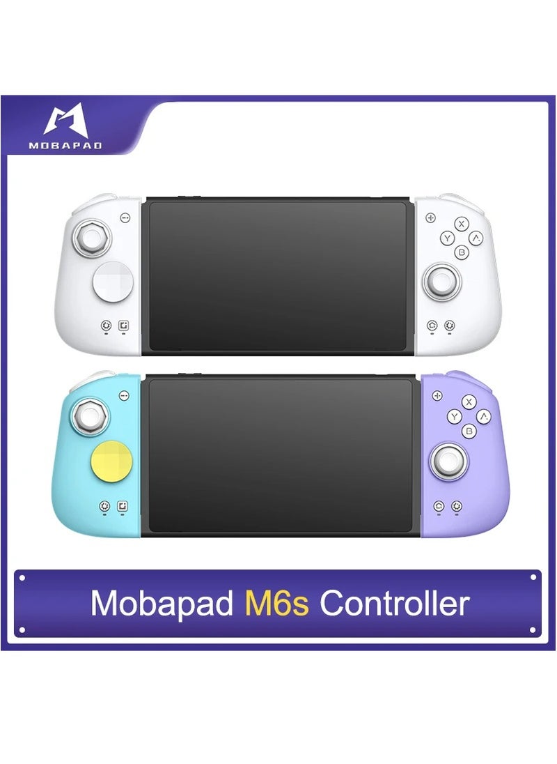 Mobapad M6S For Nintendo Switch Controller Pro Adjustable Joystick Hall Effect Controller Hd Vibration/6-Axis Gyro JoyPad (Blue + Purple)