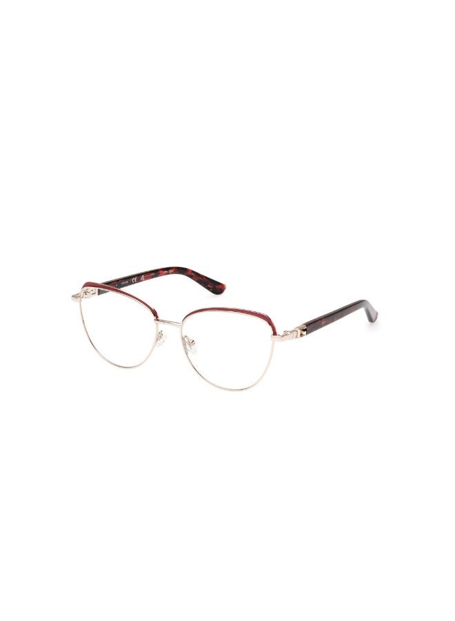 جس نظارة طبية بشكل دائري للنساء بأذرع معدنية GU2982  مقاس 53 - خمري لامع - Image 1