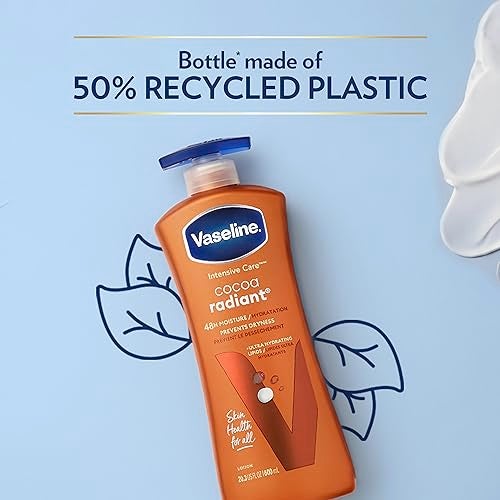 Vaseline Intensive Care Body Lotion Cocoa Radiant for Dry Skin Lotion Made with Ultra-Hydrating Lipids and Pure Cocoa Butter for a Long-Lasting, Radiant Glow 20.3 oz - Image 3