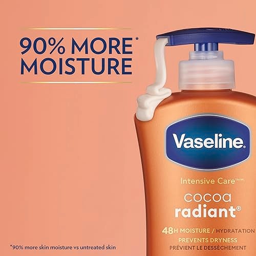 Vaseline Intensive Care Body Lotion Cocoa Radiant for Dry Skin Lotion Made with Ultra-Hydrating Lipids and Pure Cocoa Butter for a Long-Lasting, Radiant Glow 20.3 oz - Image 4