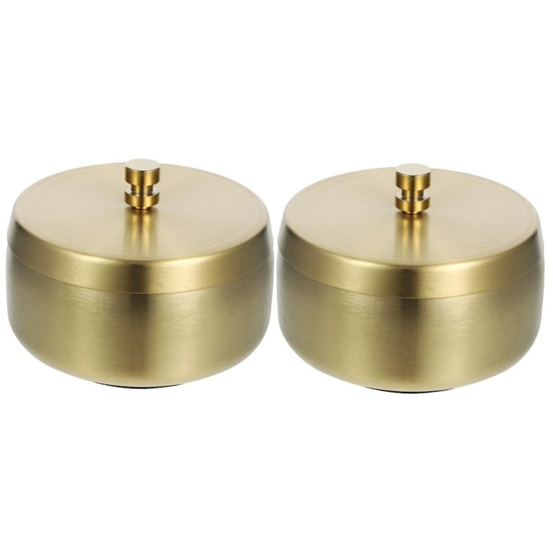 2Pcs Stainless Steel Ashtray with Lid Windproof Indoor Outdoor Tabletop Ash Container - Image 2