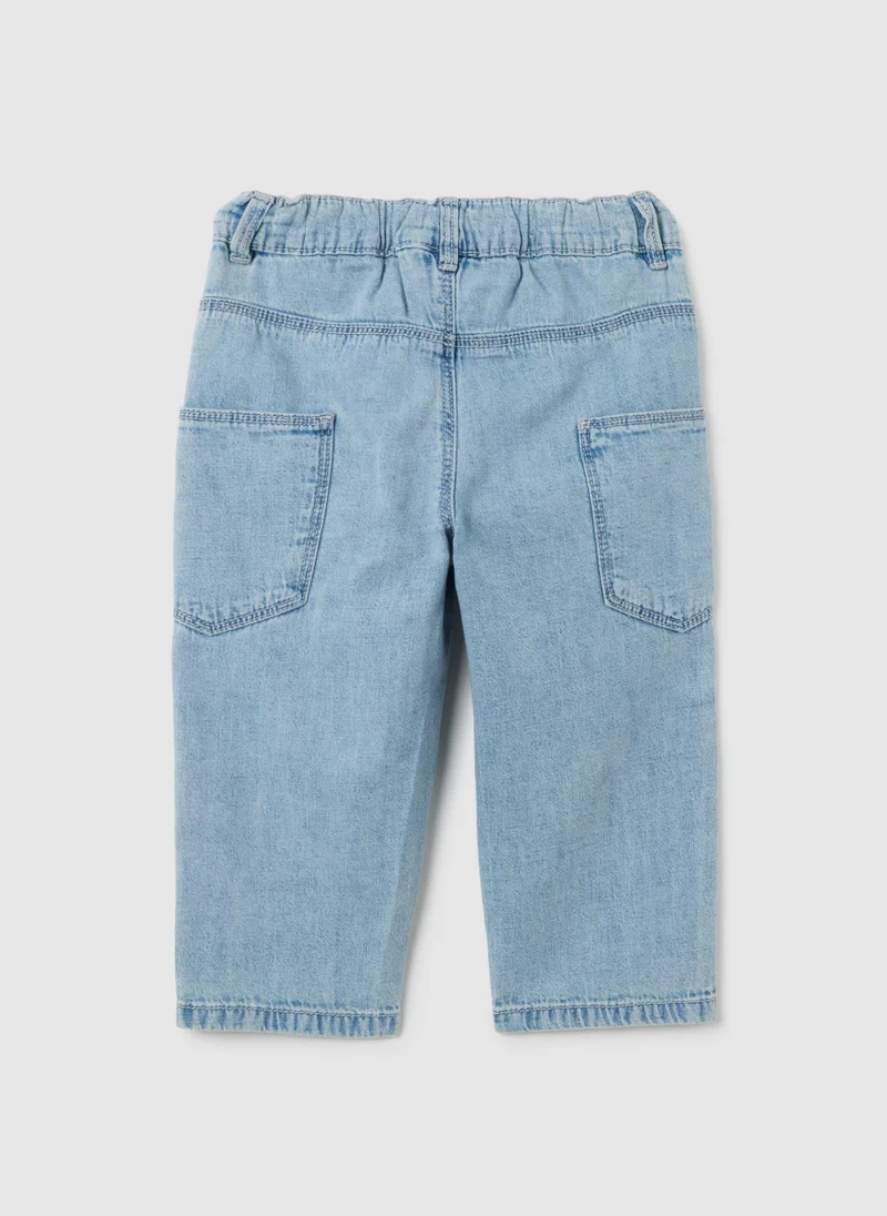 Ovs CHILDREN'S BLUE DENIM OVER FIT JEANS