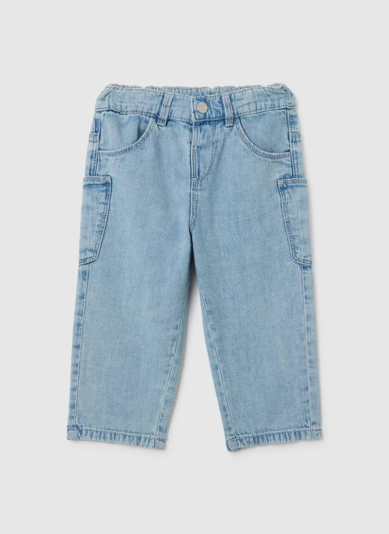 Ovs CHILDREN'S BLUE DENIM OVER FIT JEANS