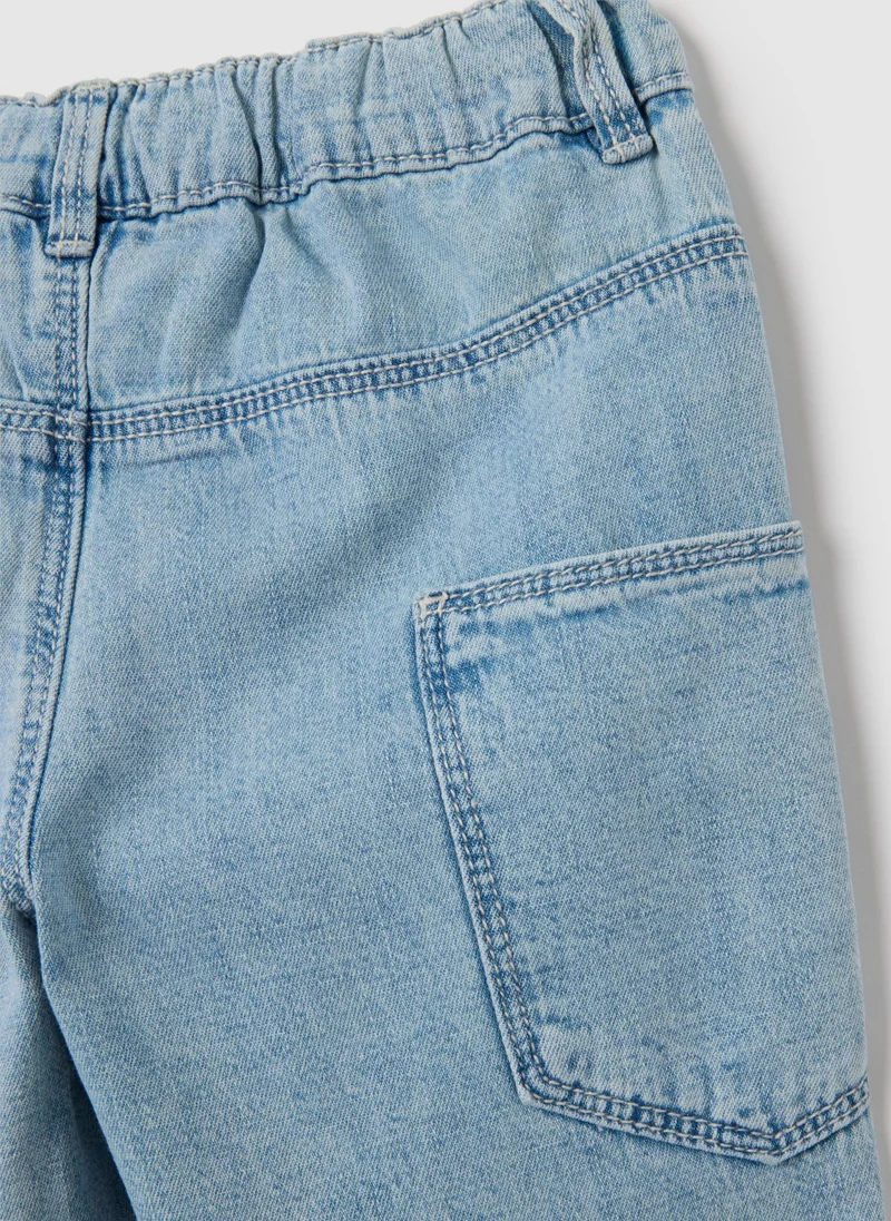 Ovs CHILDREN'S BLUE DENIM OVER FIT JEANS