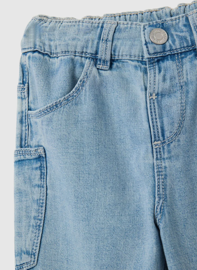 Ovs CHILDREN'S BLUE DENIM OVER FIT JEANS