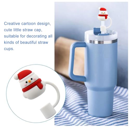 Meitesti Straw Cover Cap for Stanley Cup,Straw Topper Compatible for 30&40 Oz Tumbler with Handle,10mm 0.4in Dust-Proof Reusable Straw Tips Lids,Straw Tip Covers for Christmas Gifts, MEITESTI-09012 - Image 4
