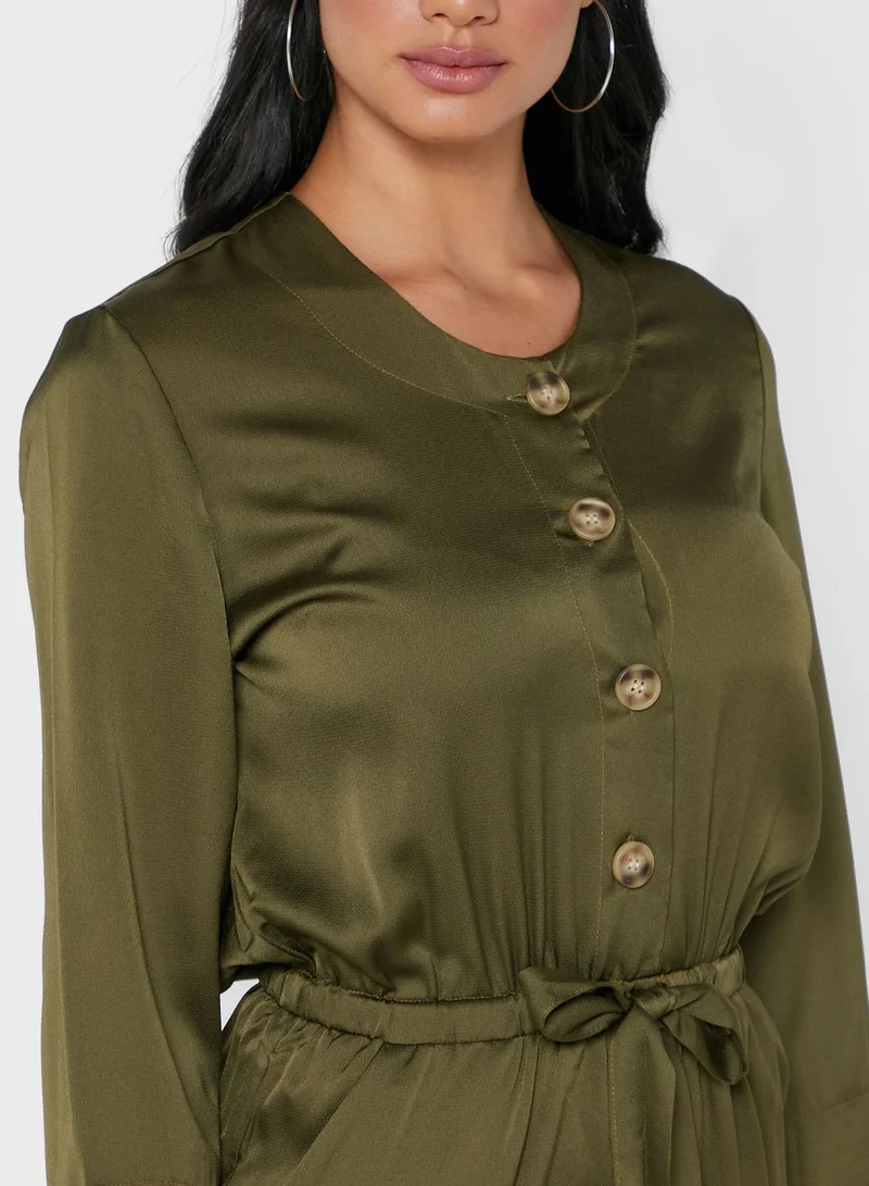 Ginger Belted Button-Up Dress