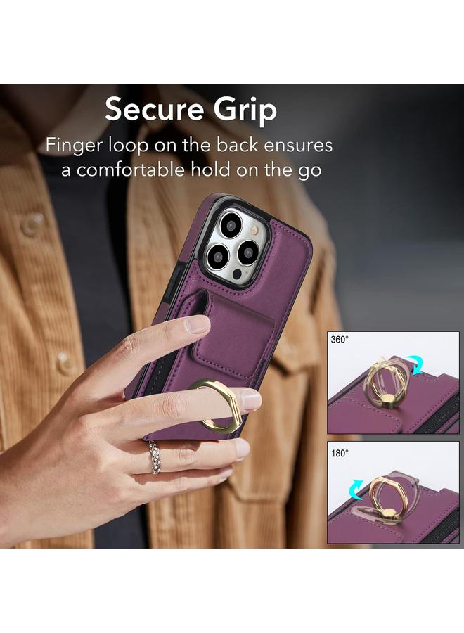 Zaboon Case For iPhone 12 Elastic Card Bag Ring Holder Phone Case - Image 2